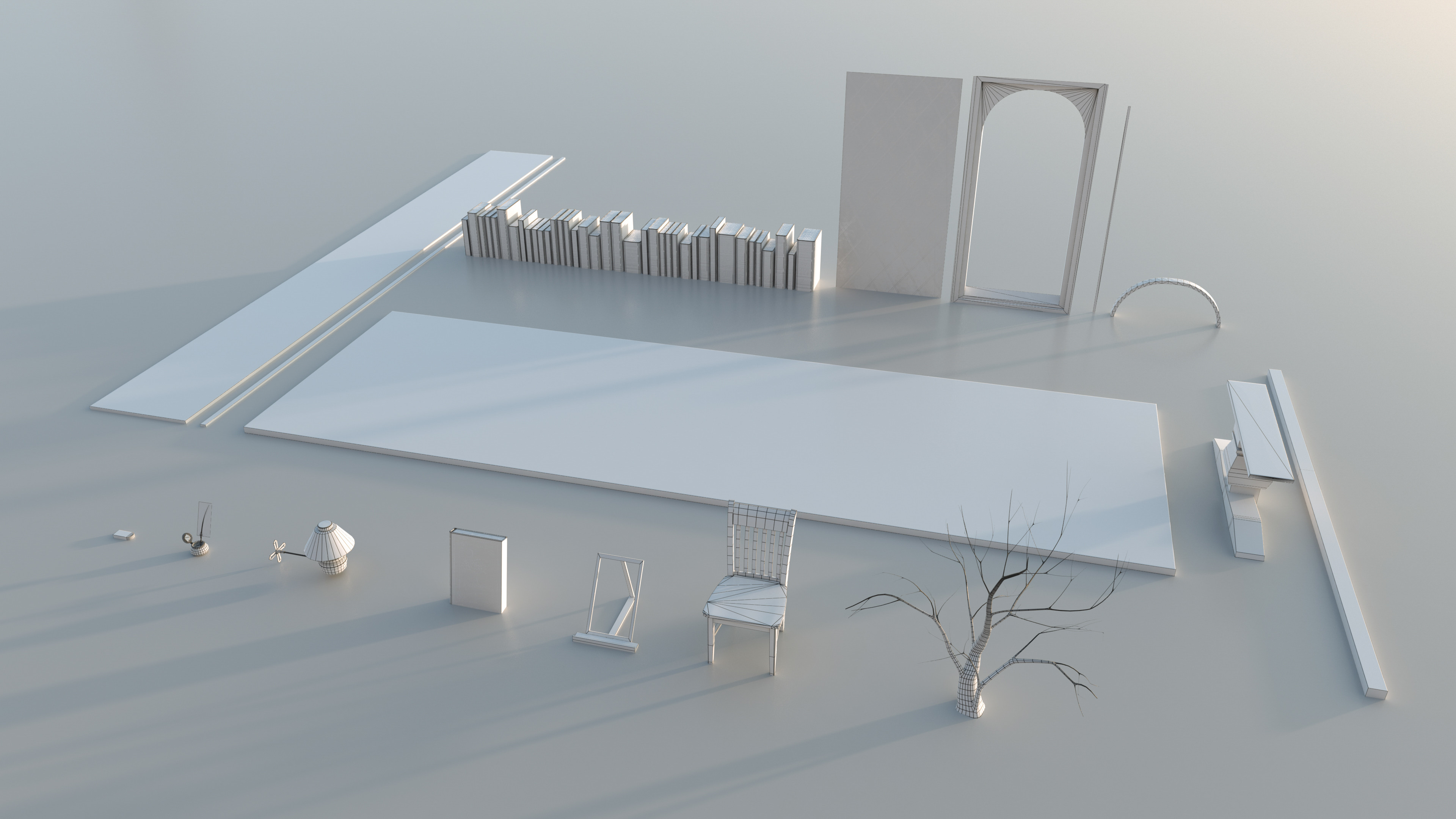 Nightmare of Knowledge props wireframe
