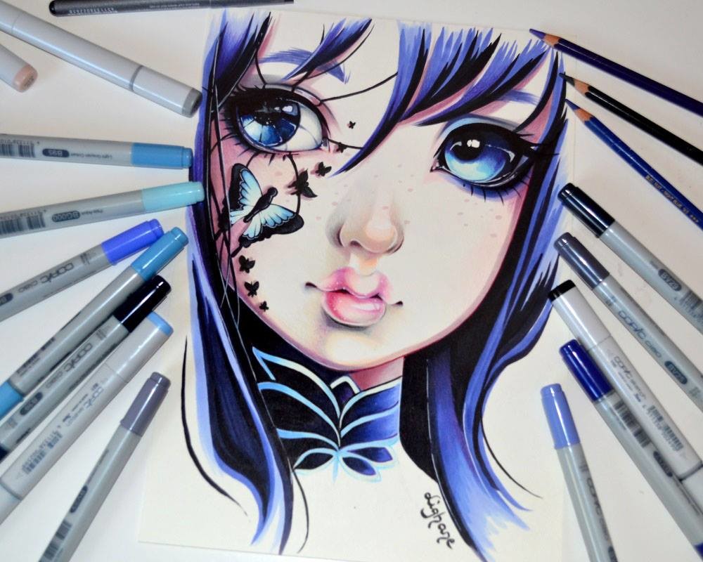 Artstation Darkness Elemental Girls Copic Marker Lighane S Artblog
