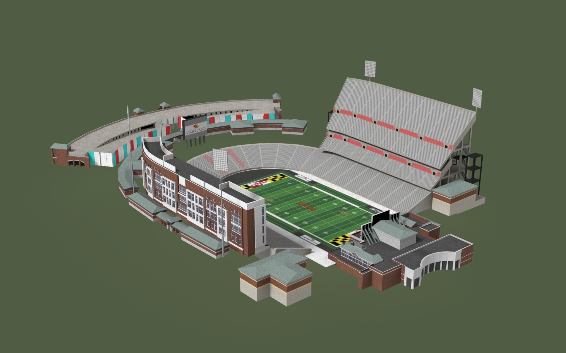 Artstation Maryland Stadium Building Model For Unity 3d