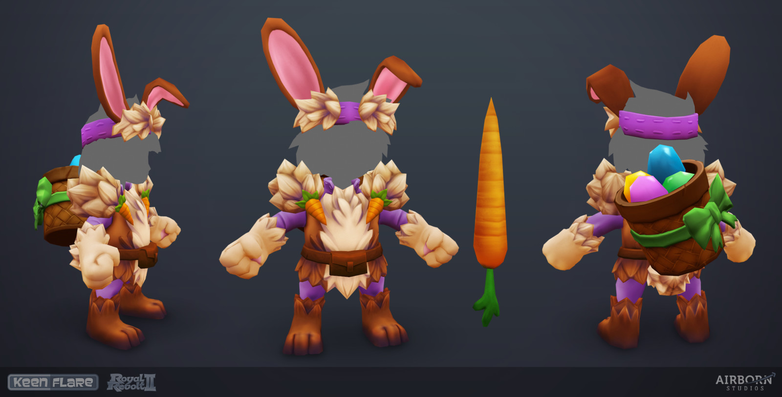 Royal Revolt 2: Bunny Set low-poly model and texture by Alexandra Graap
