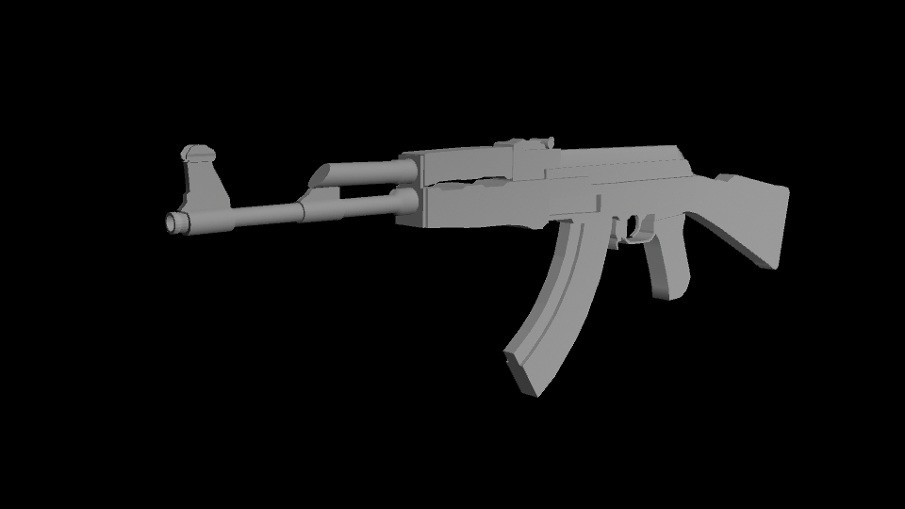 ArtStation - 3d gun ak47