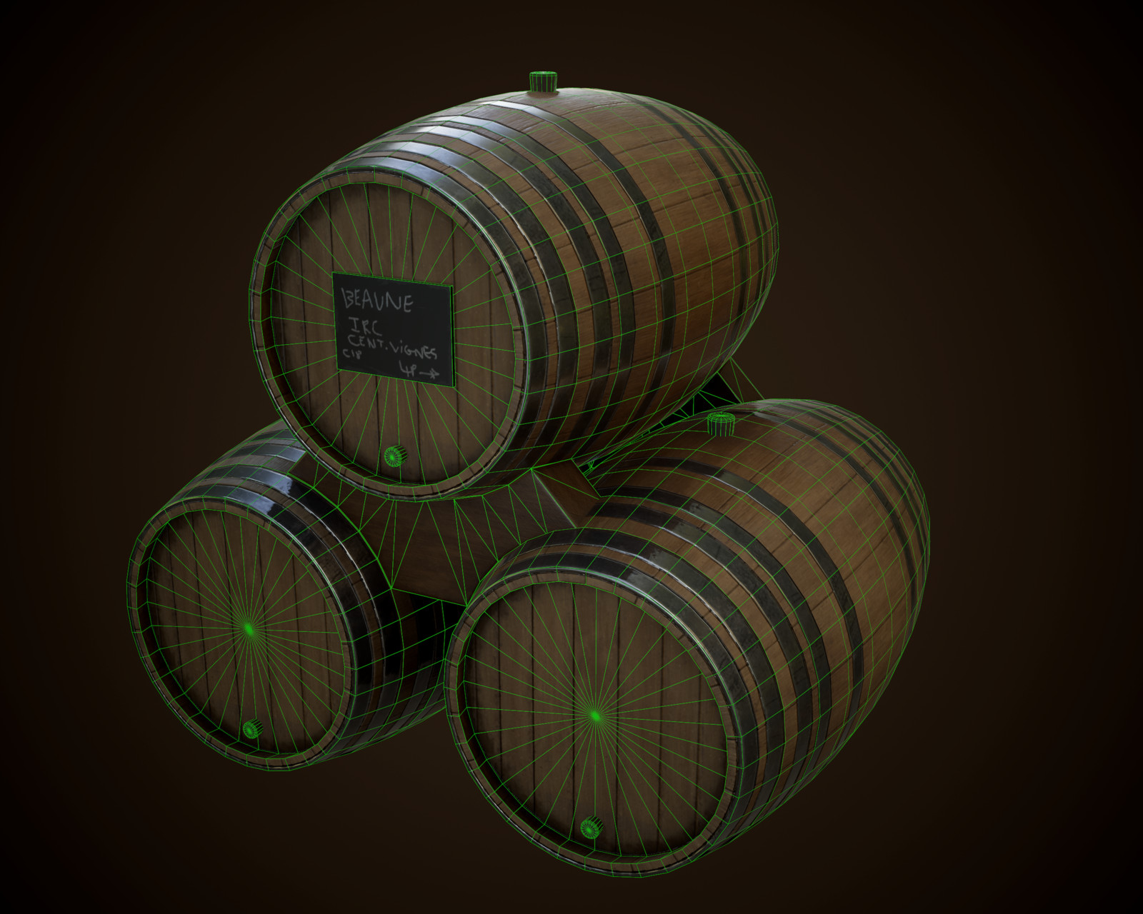 Wine Barrels Wireframe 