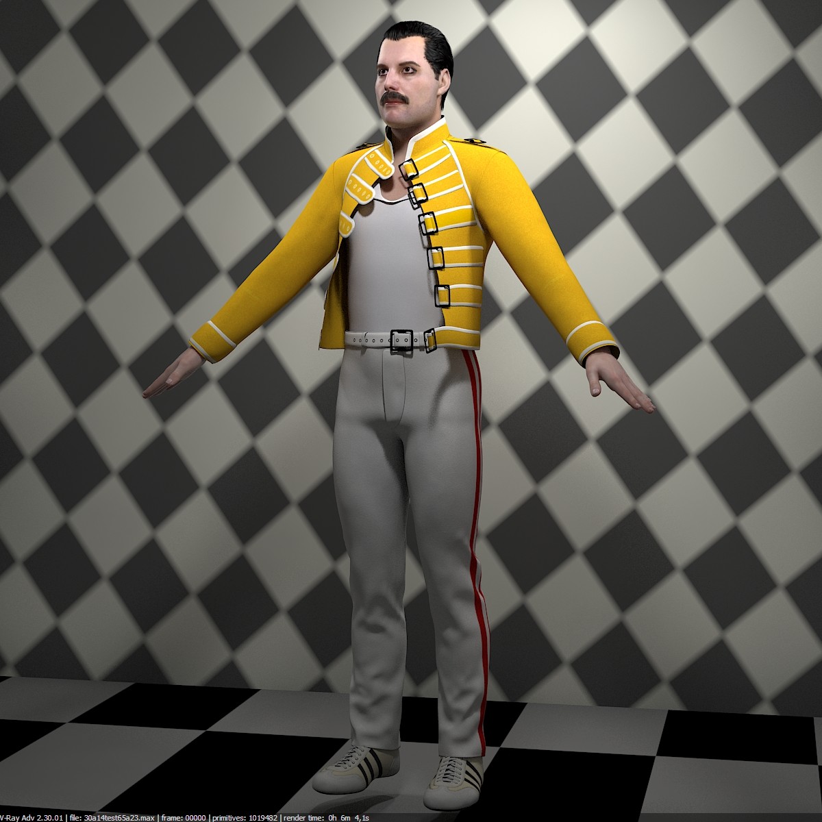 Artstation 3d Model Of Freddie Mercury Singer Rigged And