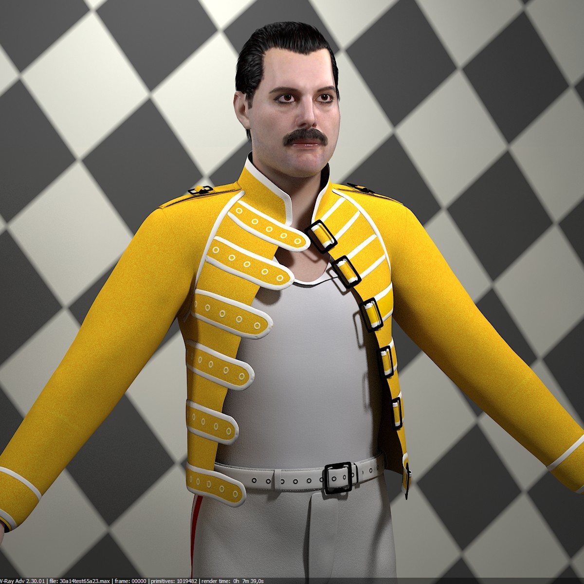Artstation 3d Model Of Freddie Mercury Singer Rigged And