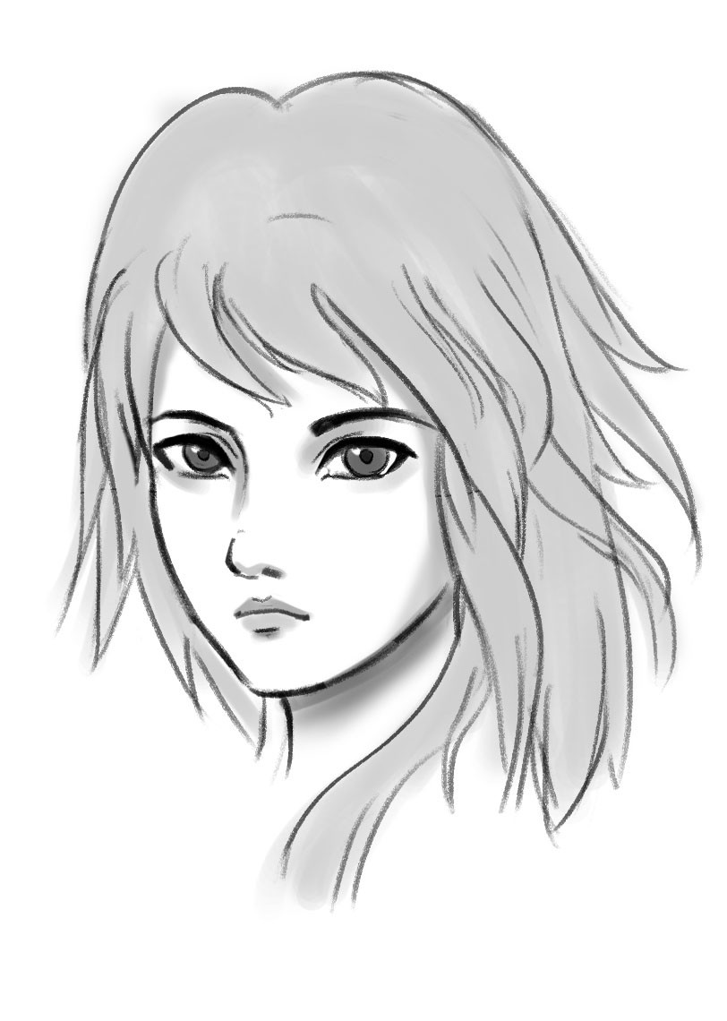 ArtStation - girl face sketch