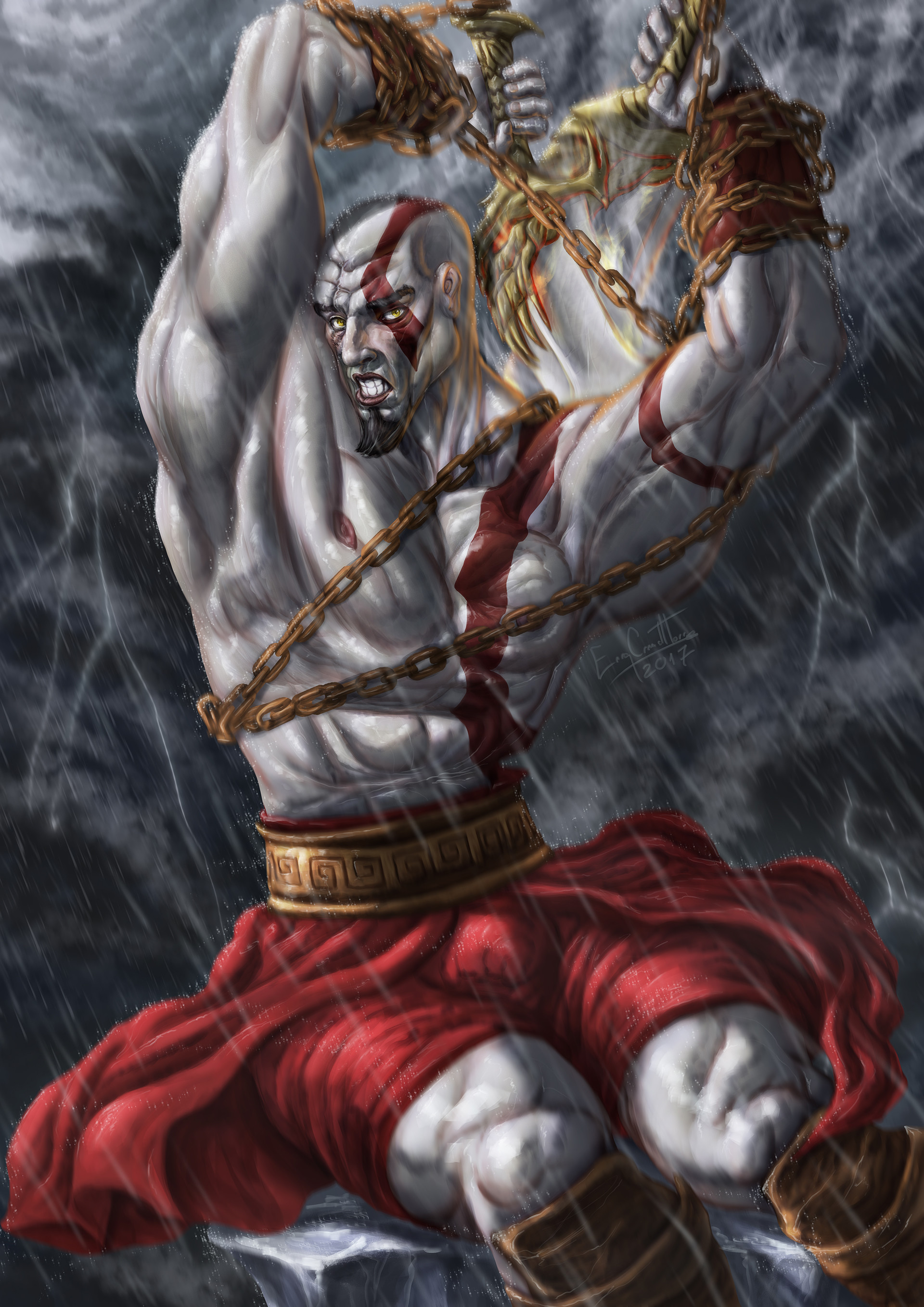 ArtStation - GOD OF WAR 1 - Kratos (fanart)