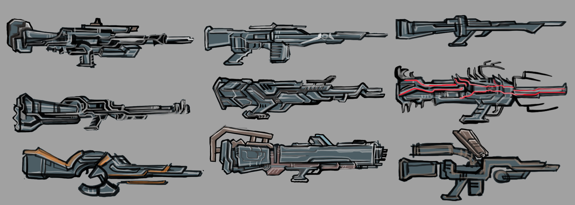 Artstation Futuristic Weapon Concepts Joshua Sehnert
