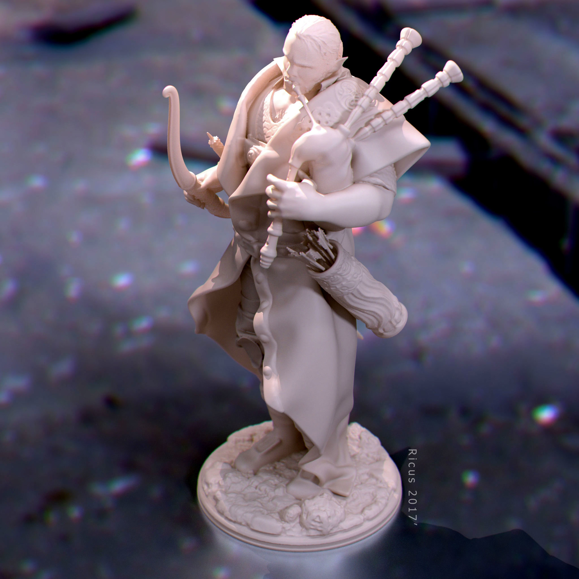 Artstation Half Orc Bard Digital Sculpt For Small Figurine 3d