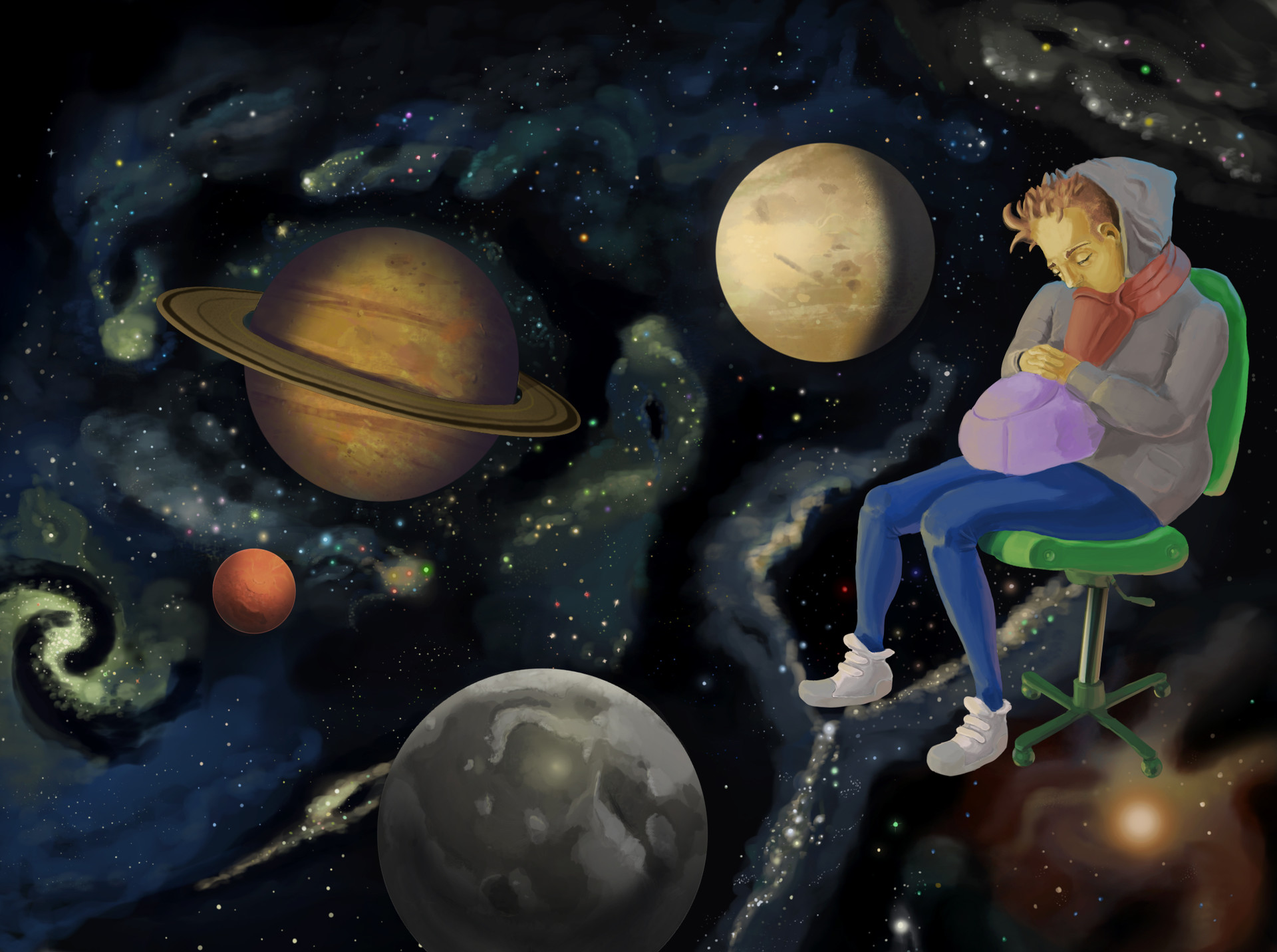 ArtStation Sleep in space, Nikita Yazev