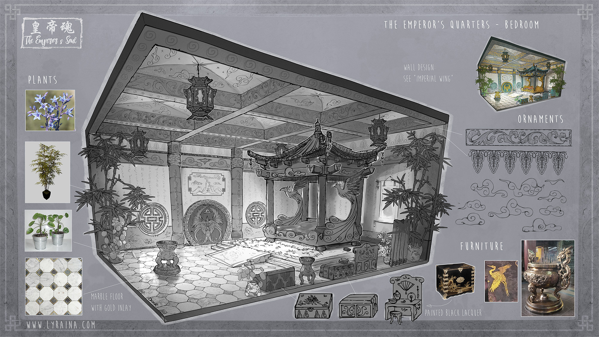 The imperial bedchamber. After his injury, The Emperor does not leave this place.