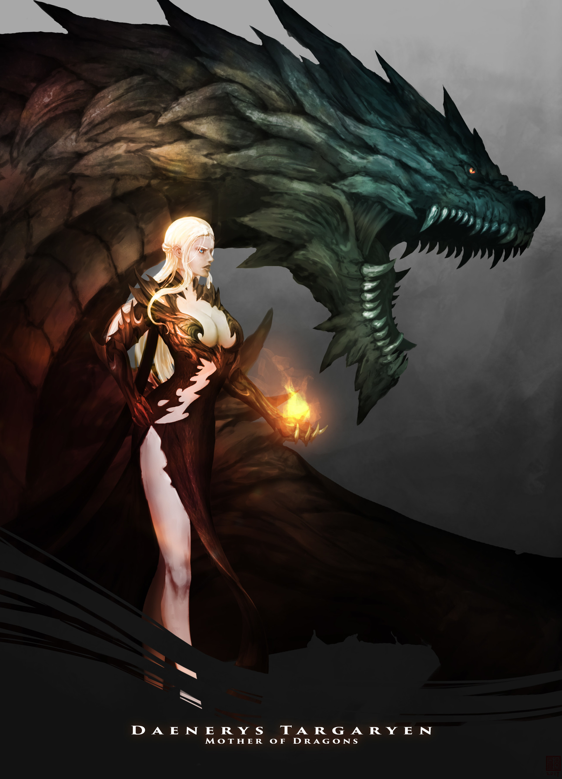 Artstation Daenerys Targaryen Mother Of Dragons Stephen K K Lee Crimsonsealart