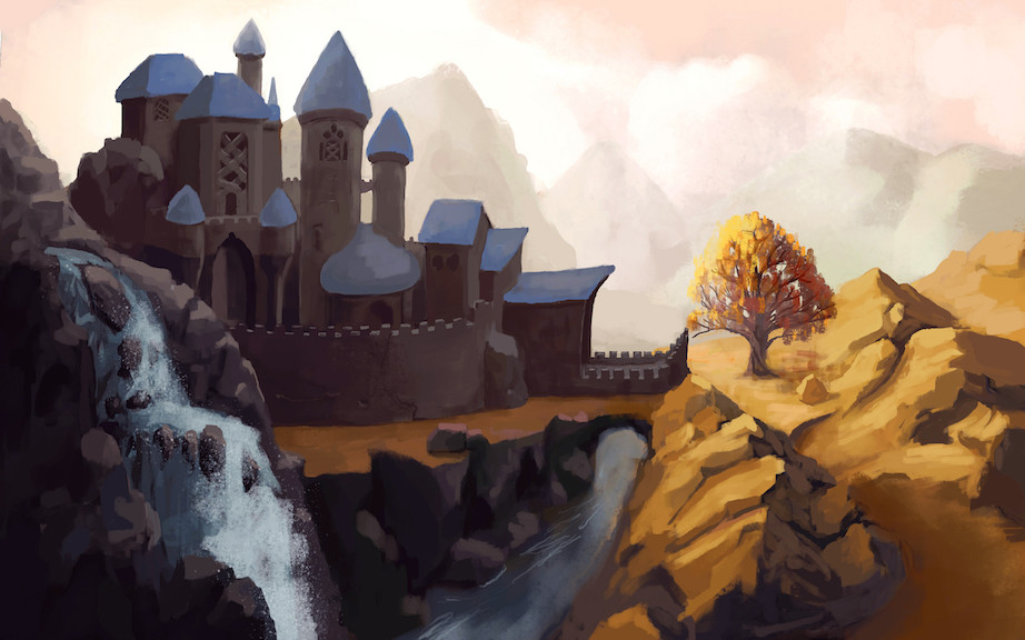 Artstation Fantasy Castle With Tree Nathanael M