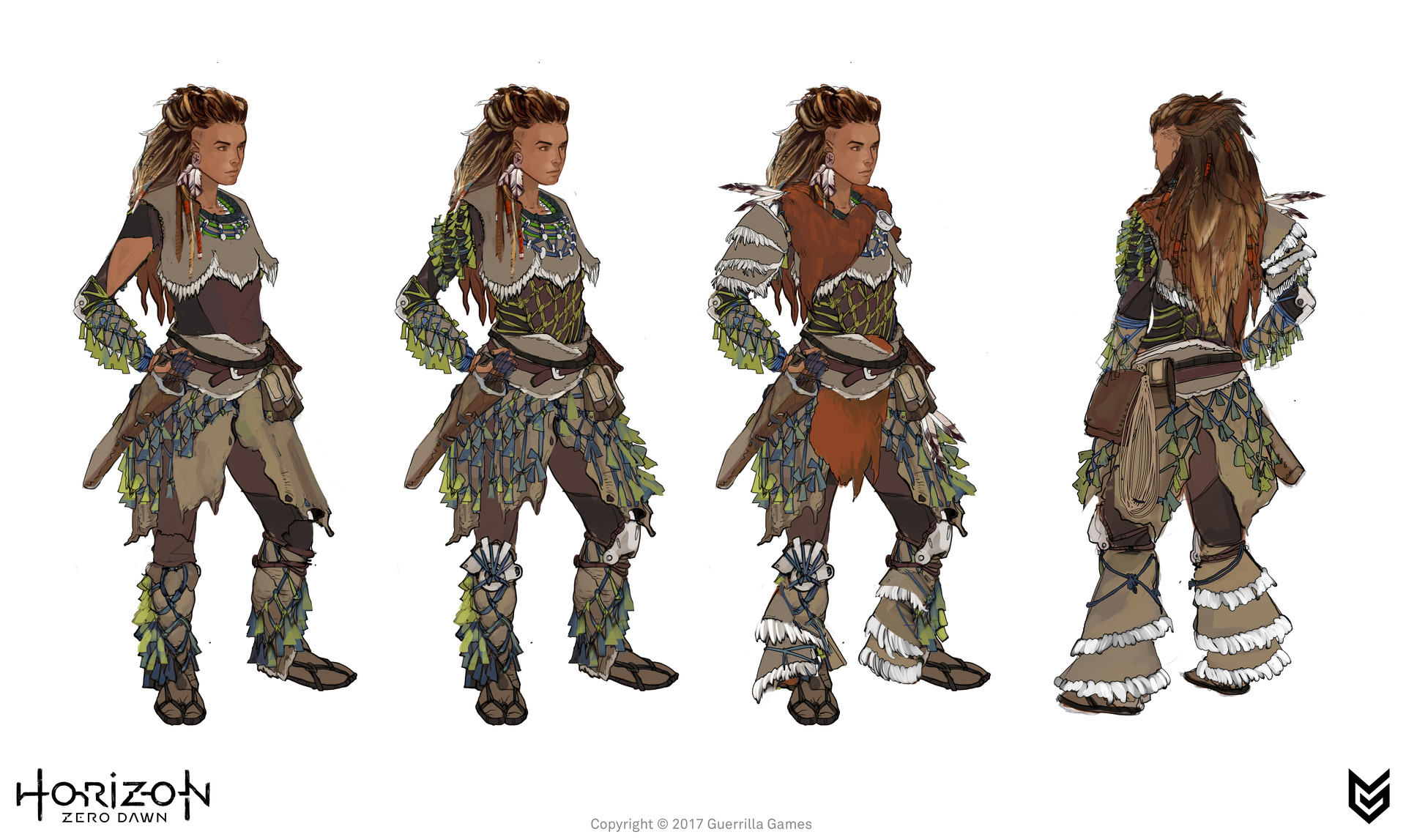 horizon zero dawn female character design concept art