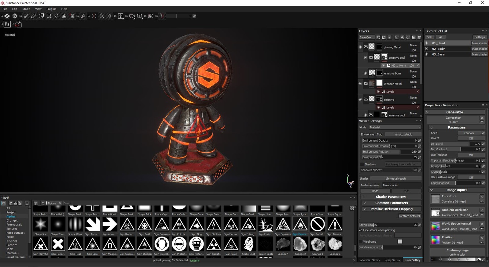Screen of Substance Painter Window with MAT