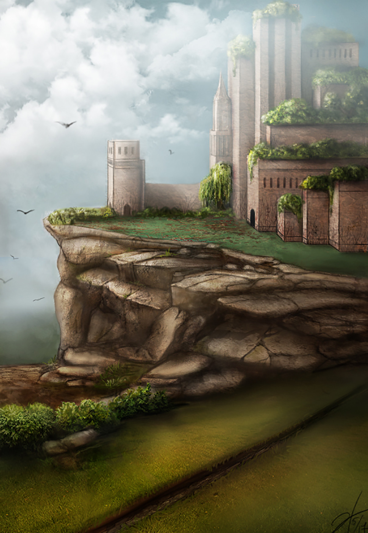ArtStation - Cliffside Castle, Jacquelyn Hutton