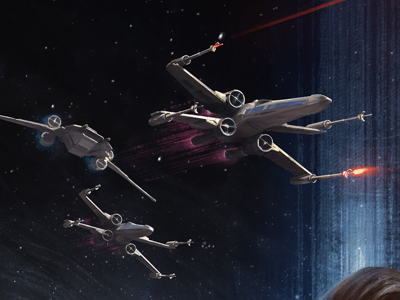 Rebel Starfighters close up