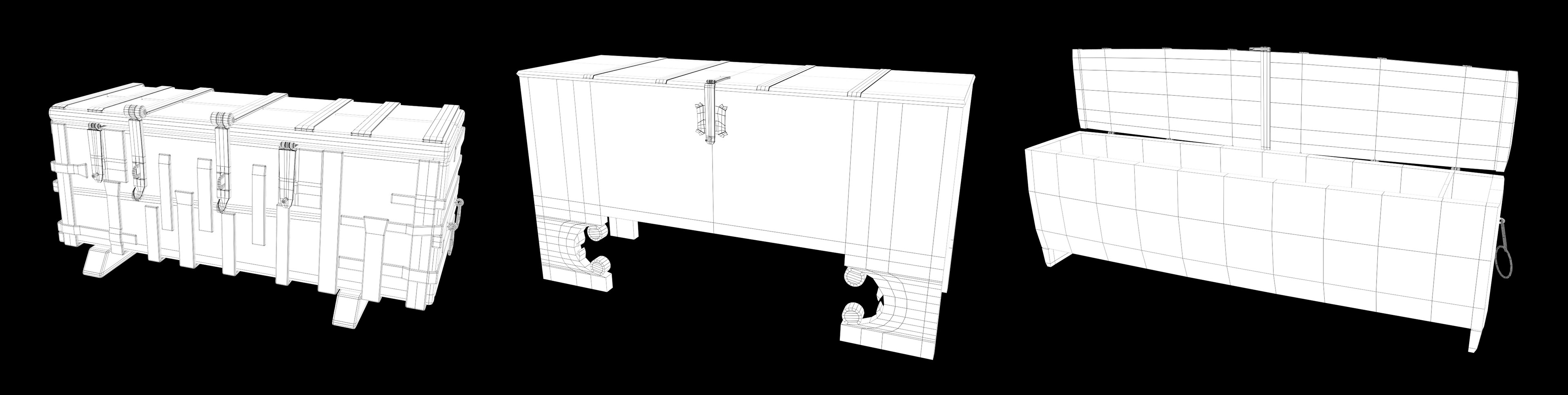 wireframes for all three chests