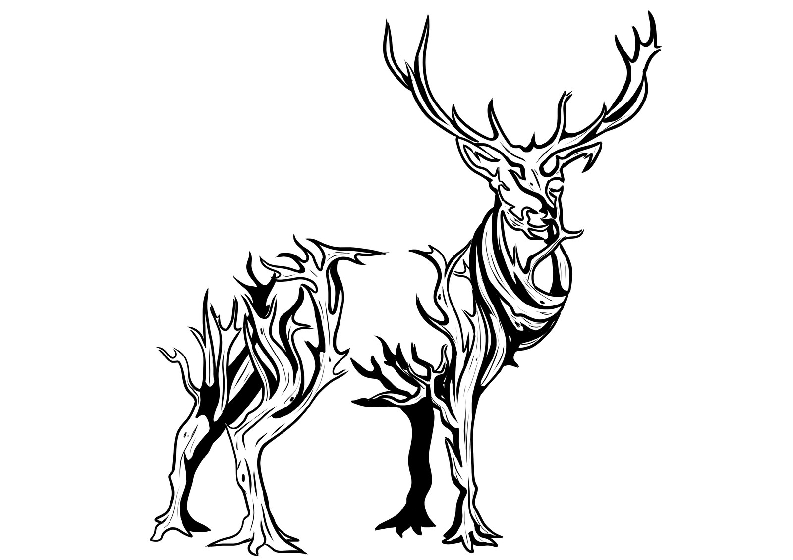 Deer made from a growing tree