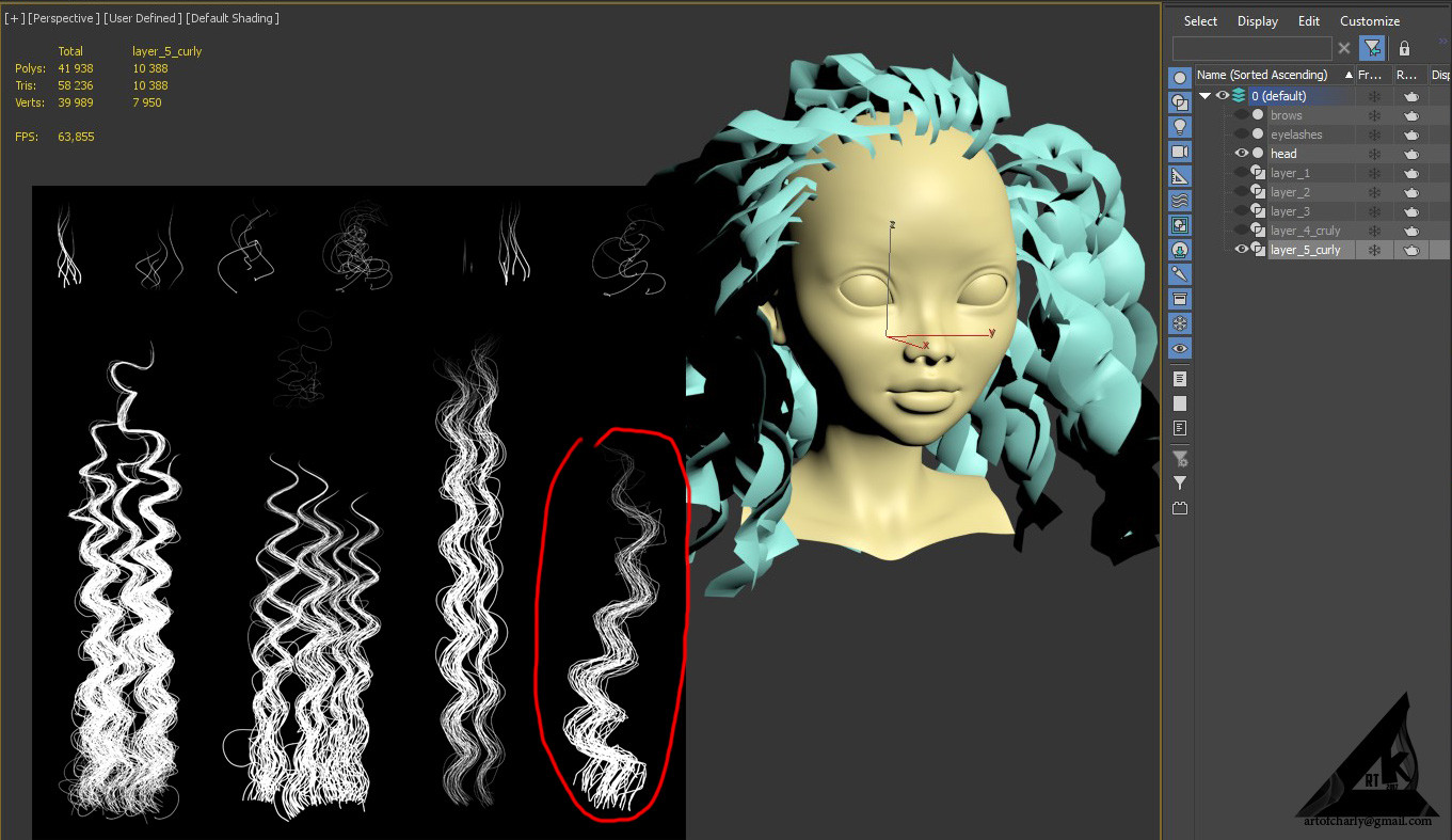 Ornatrix Curly Realtime hair + MiniTutorial + References + 3d model_by Andrew Krivulya Ornatrix Curly Realtime hair Ornatrix Curly Realtime hair,MiniTutorial,Andrew Krivulya