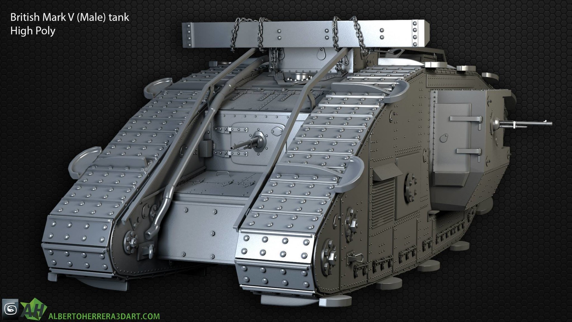 Artstation British Mark V Tank Alberto Herrera