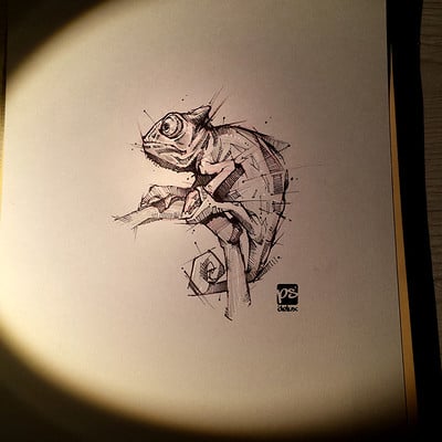 Psdelux chameleon sketch psdelux
