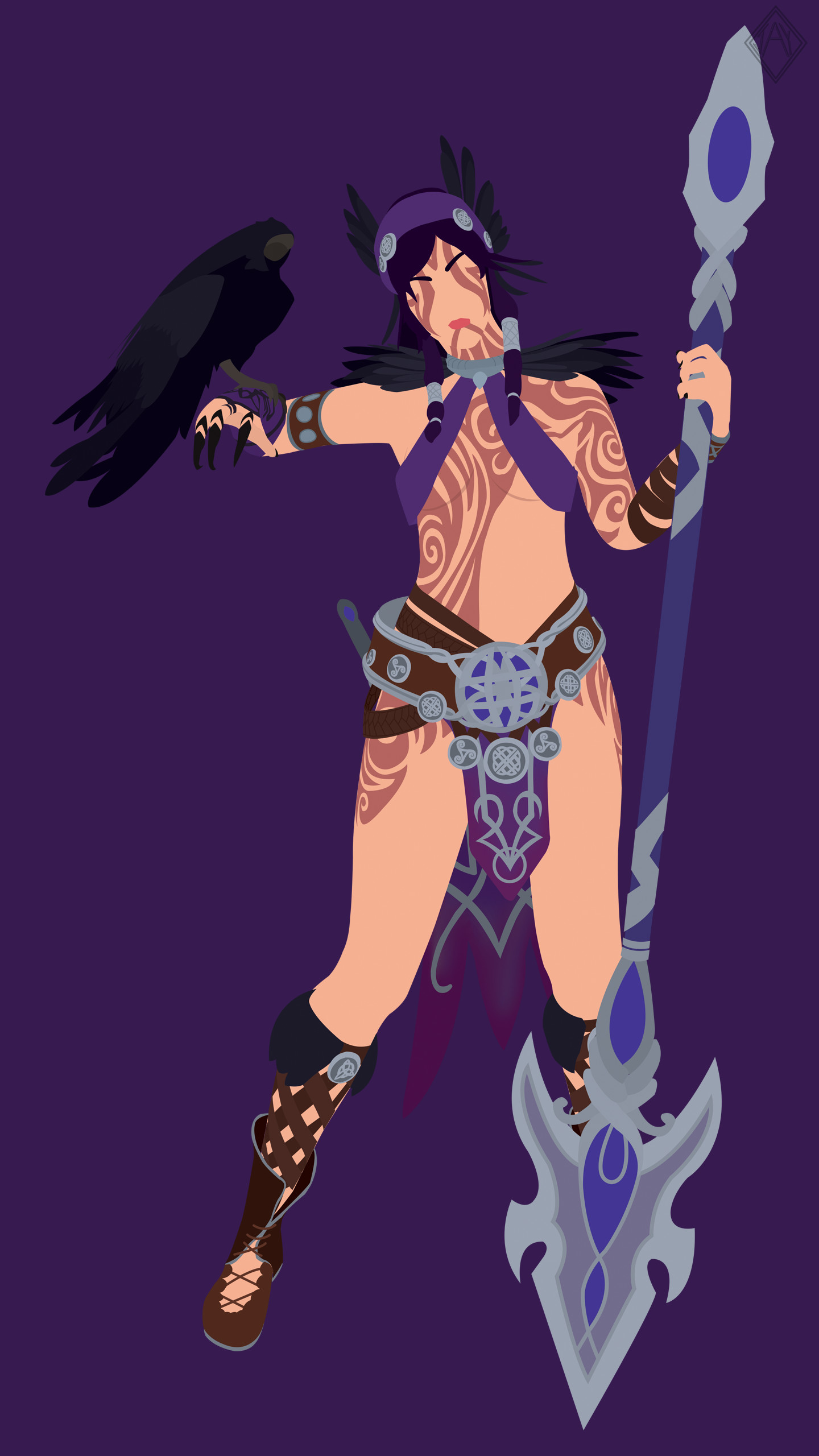 Artstation Smite Morrigan Minimalist Wallpaper Jay R