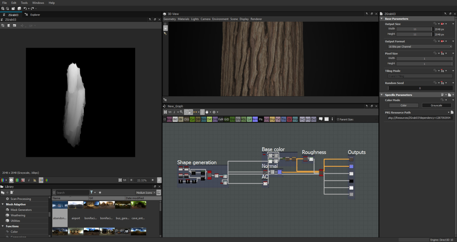 Substance graph with height information
