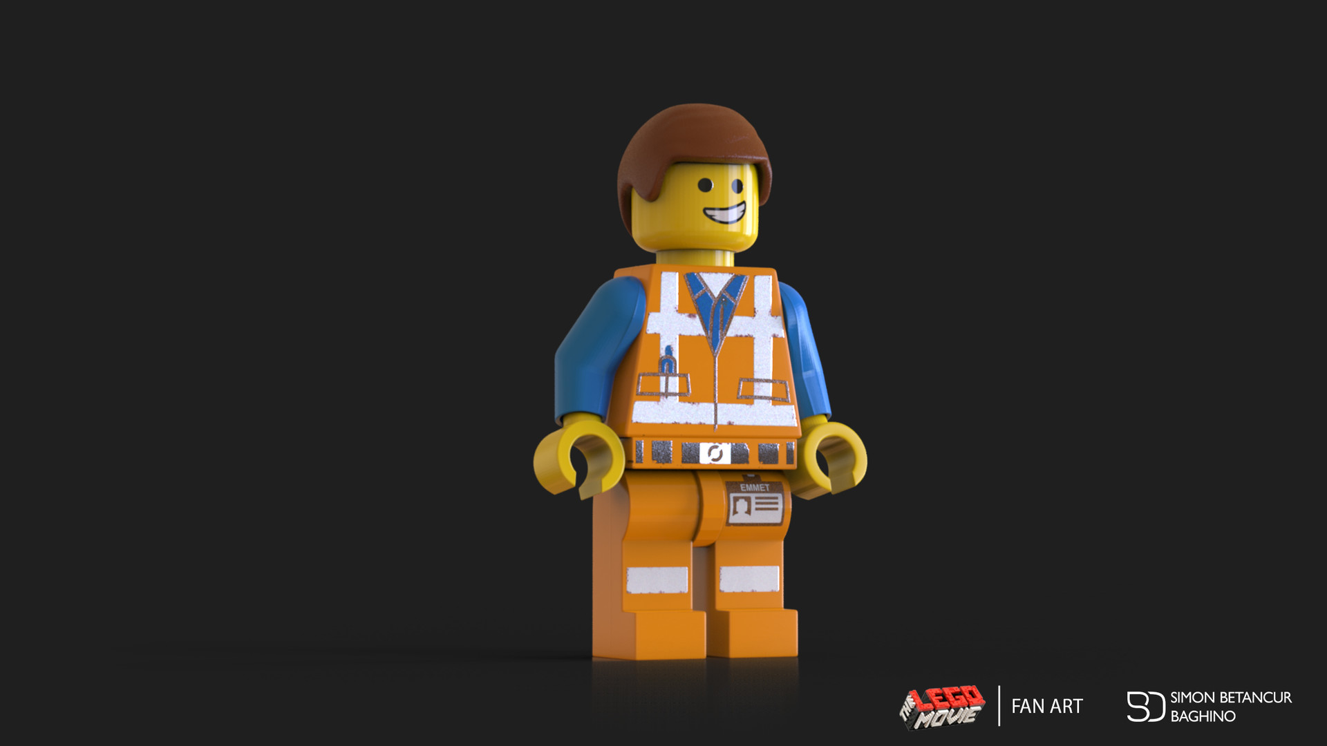 Simon Betancur Baghino - Emmet from THE LEGO MOVIE fan art.