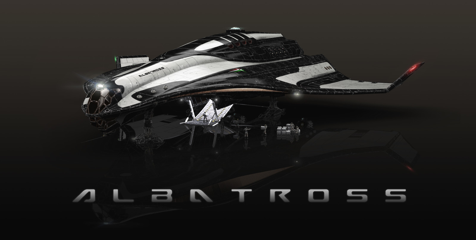 Albatross Spaceship Side view Render.