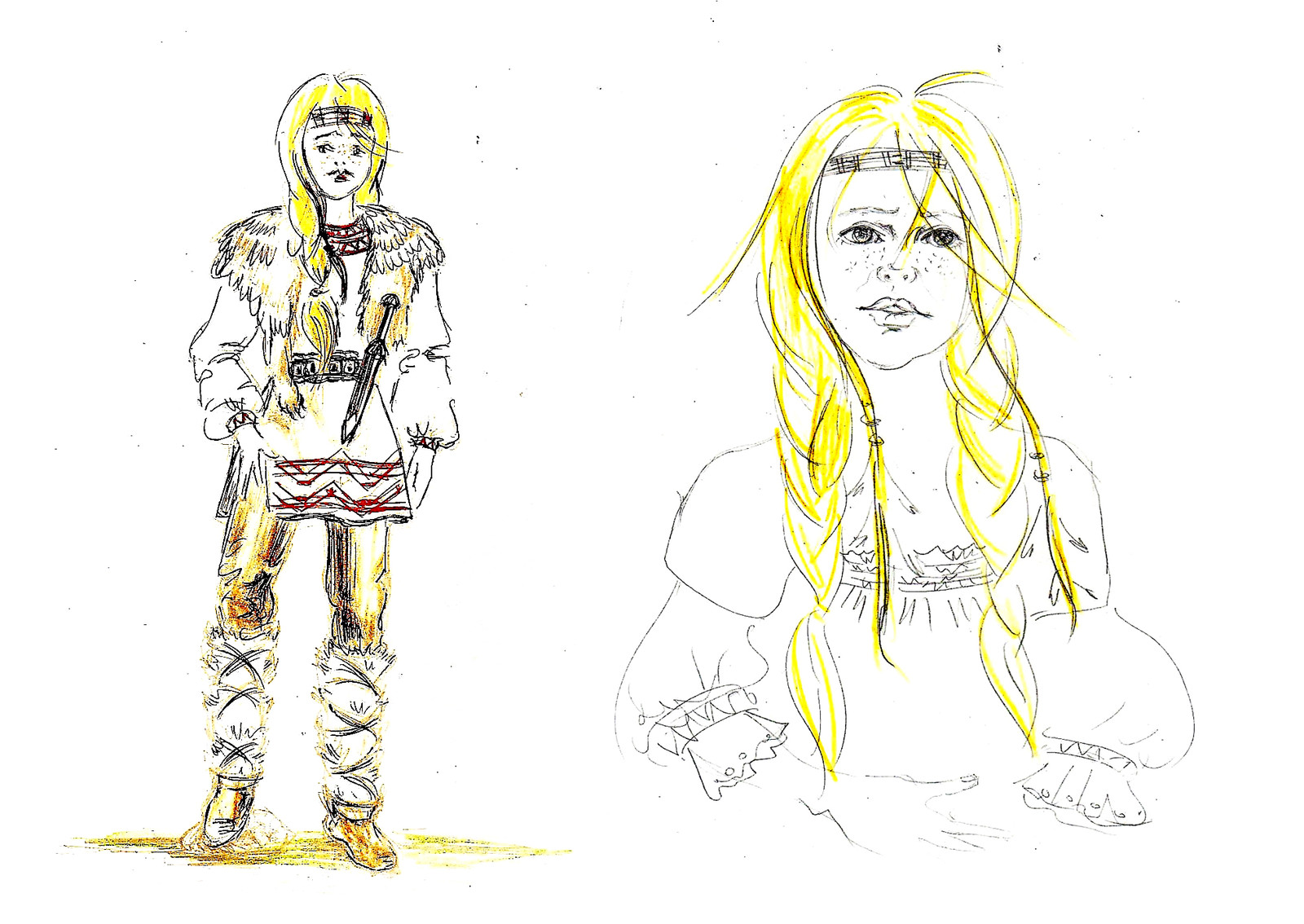 Marina's original costume sketch