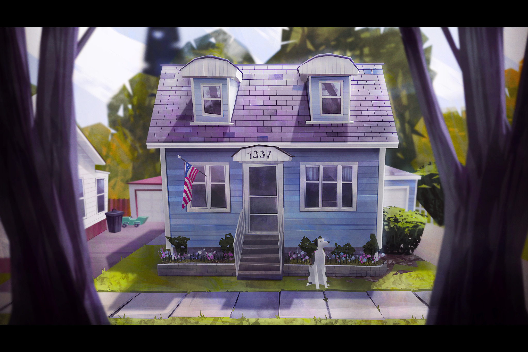 Virtual plein air painting from Google Streetview - Photoshop