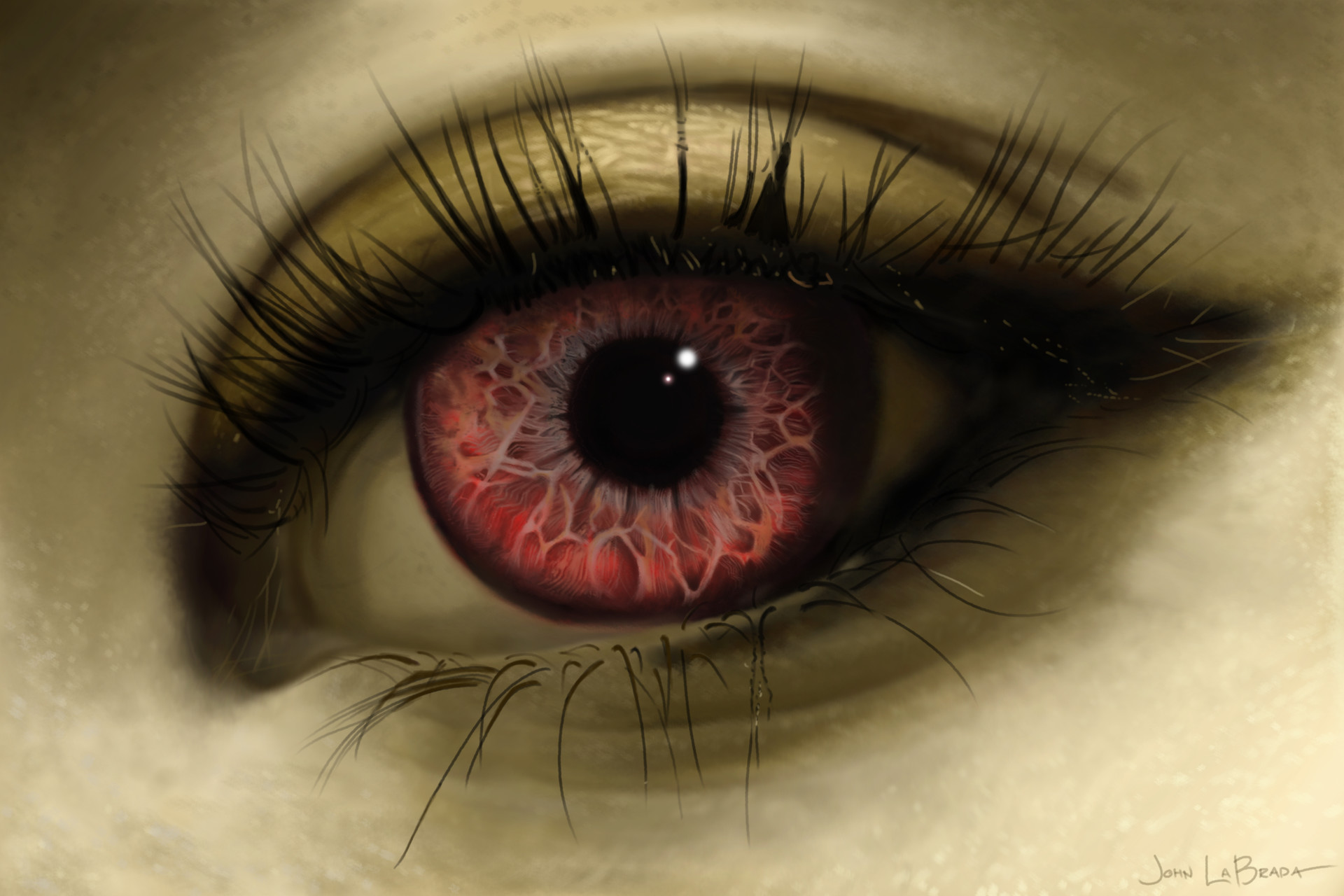 John LaBrada - Photoshop Digital Painting - Red Eye