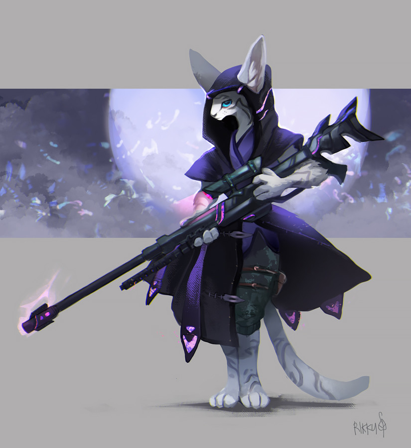 Artstation Siame The Sniper Cat Rikku The Leaf