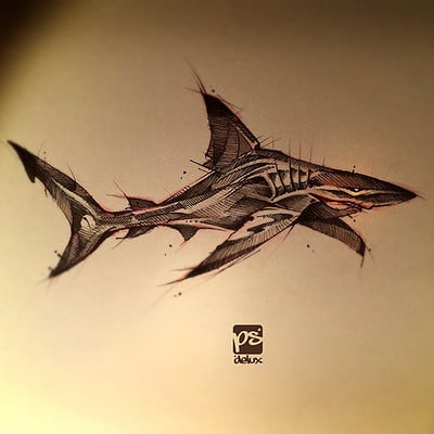 Psdelux shark sketch psdelux