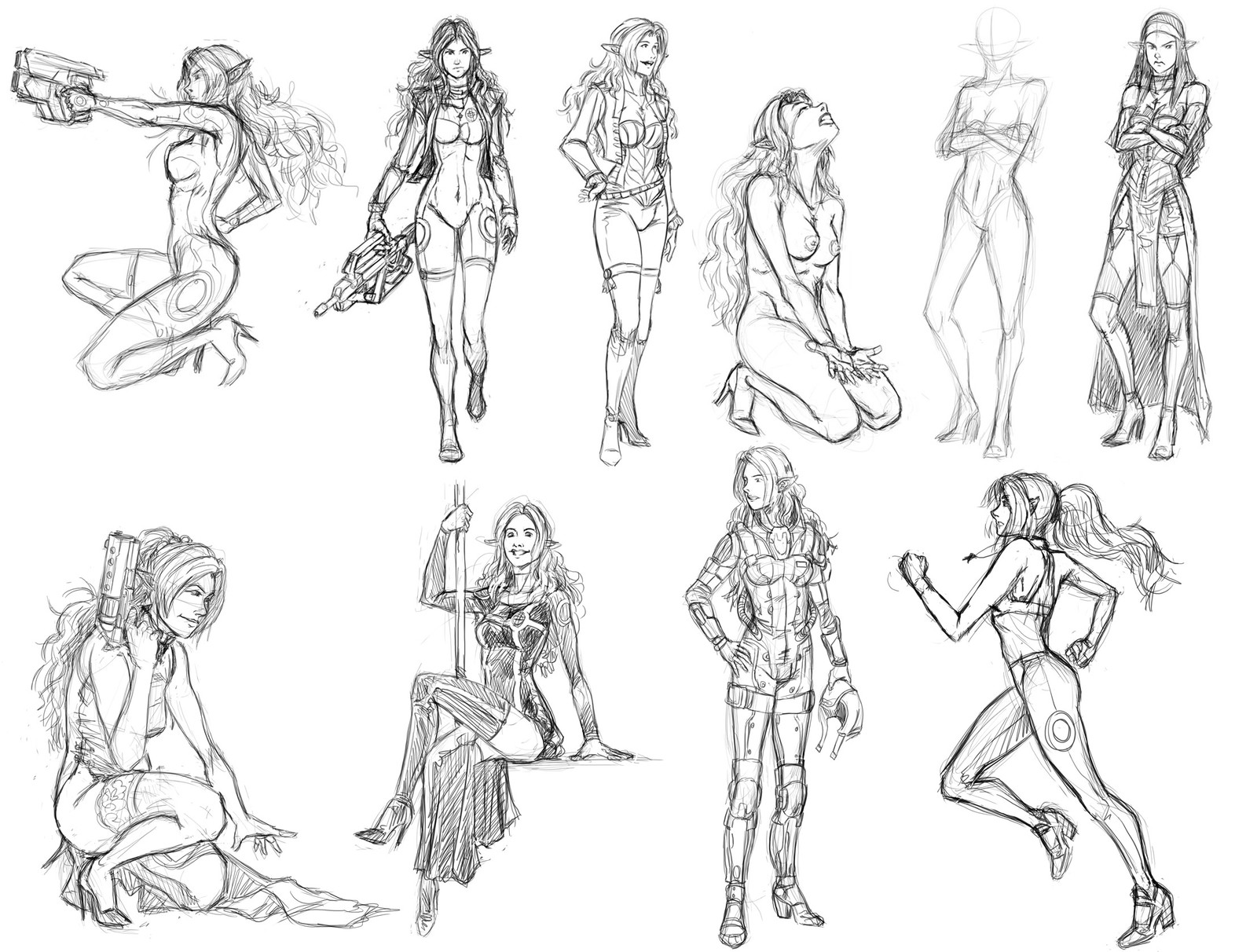 characters & anatomy & postures studies