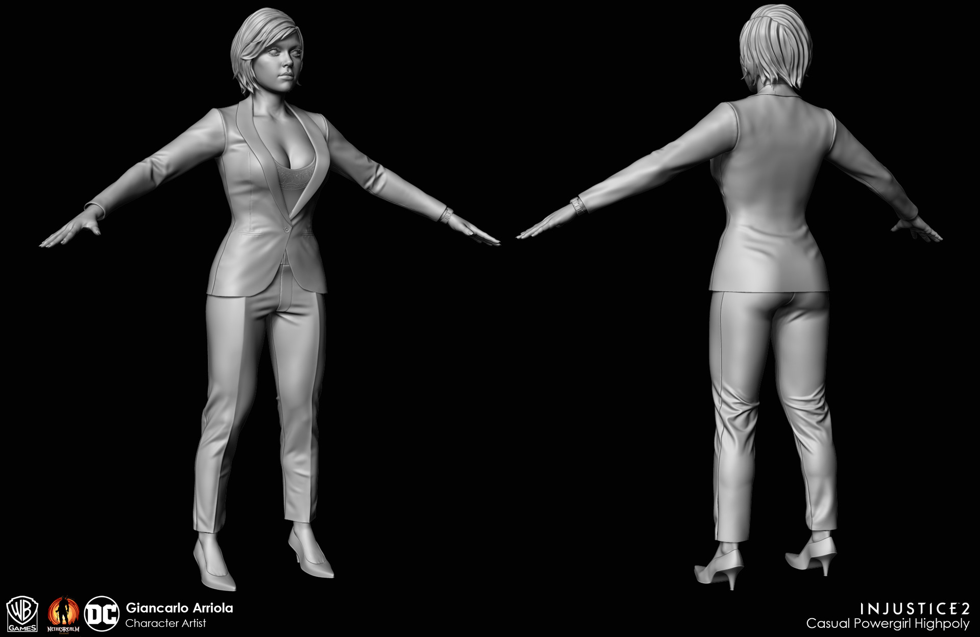 Artstation Injustice 2 Business Suit Powergirl Giancarlo Arriola