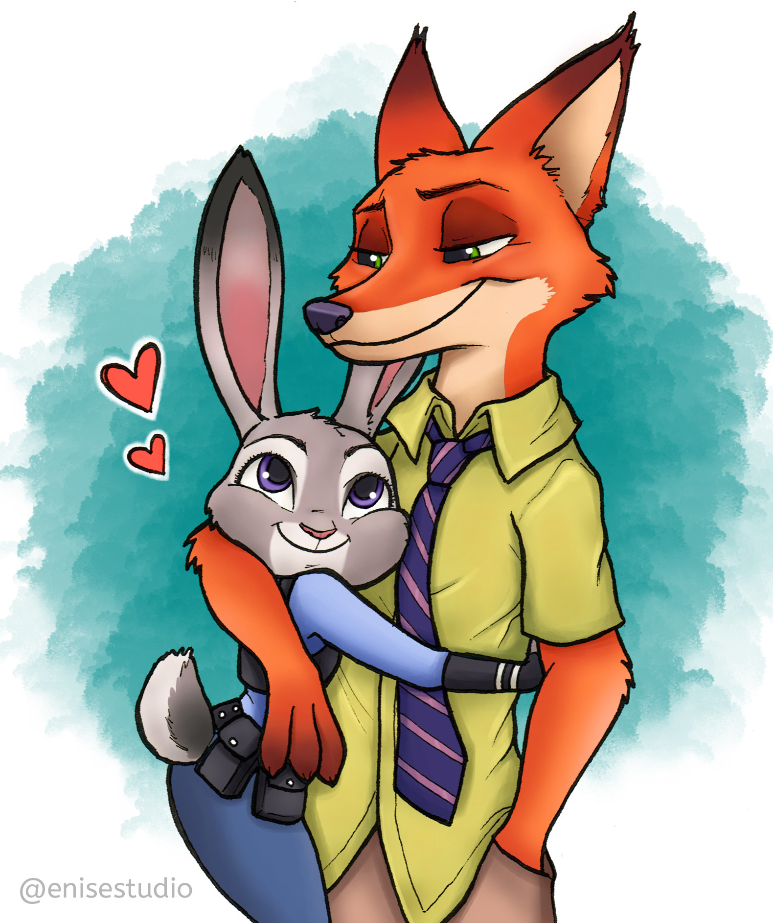 Judy and Nick of Zootopia.