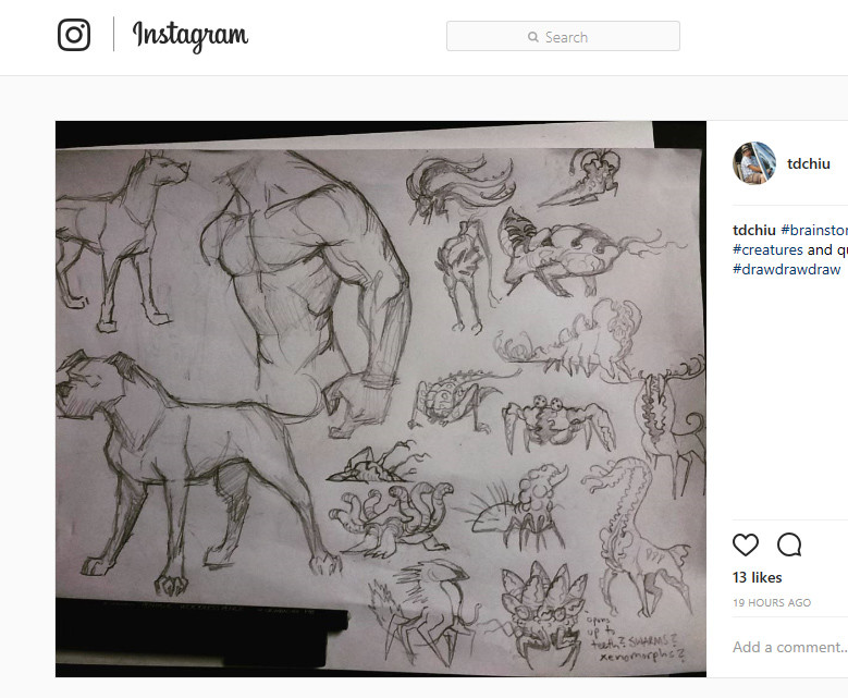 And please, check out my instagram, these are the brainstorming thumbnails I sketched out before I went with something I like.