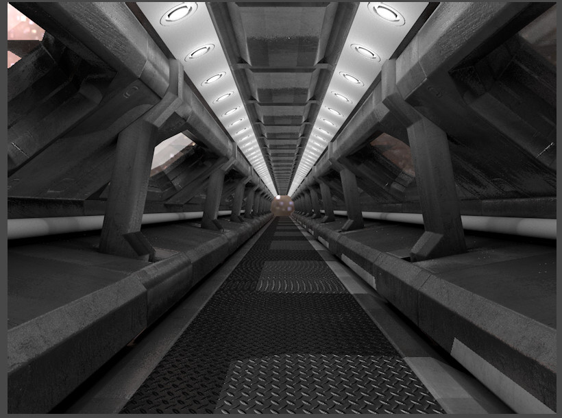 Spaceship corridor interior
