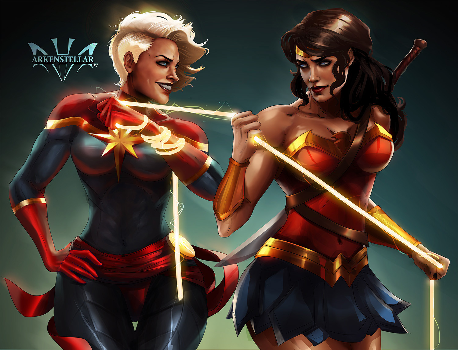 Artstation Captain Marvel And Wonder Woman 