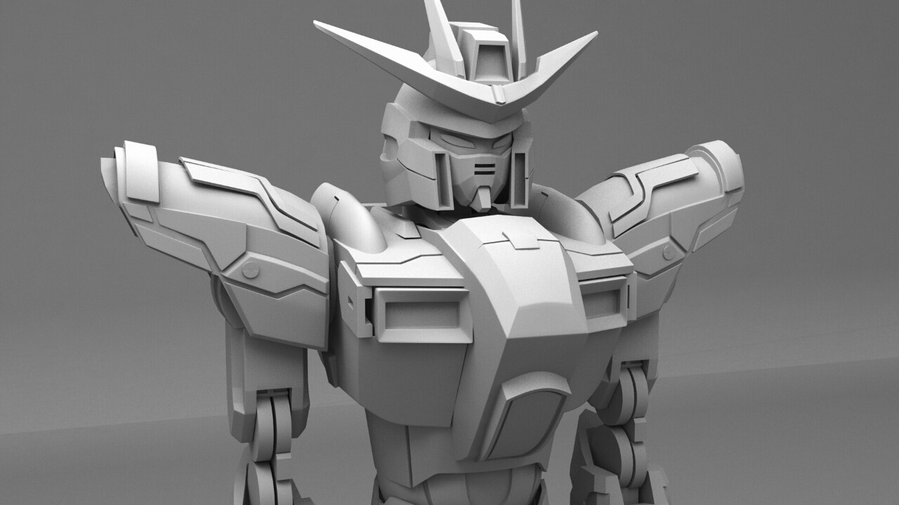 Artstation Gbft Try Burning Gundam 3d Model Grayscale Ery Suriadi
