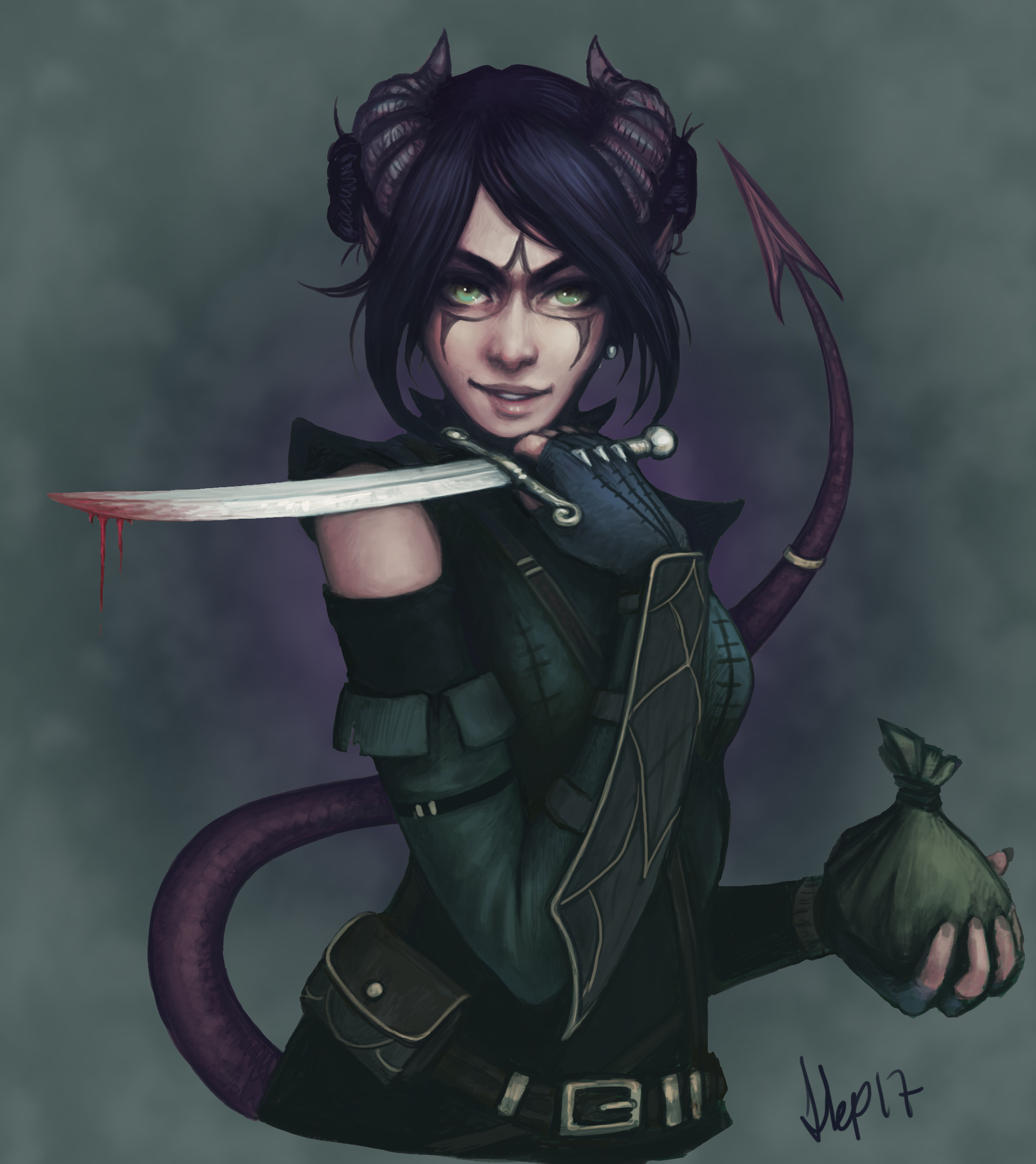 Artstation Tiefling Rogue Illustration Linn Kristine Pettersen