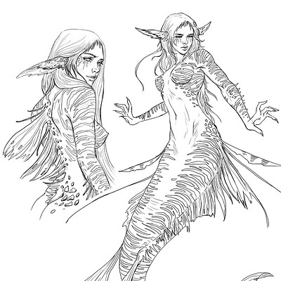 Evil Mermaids Coloring Pages