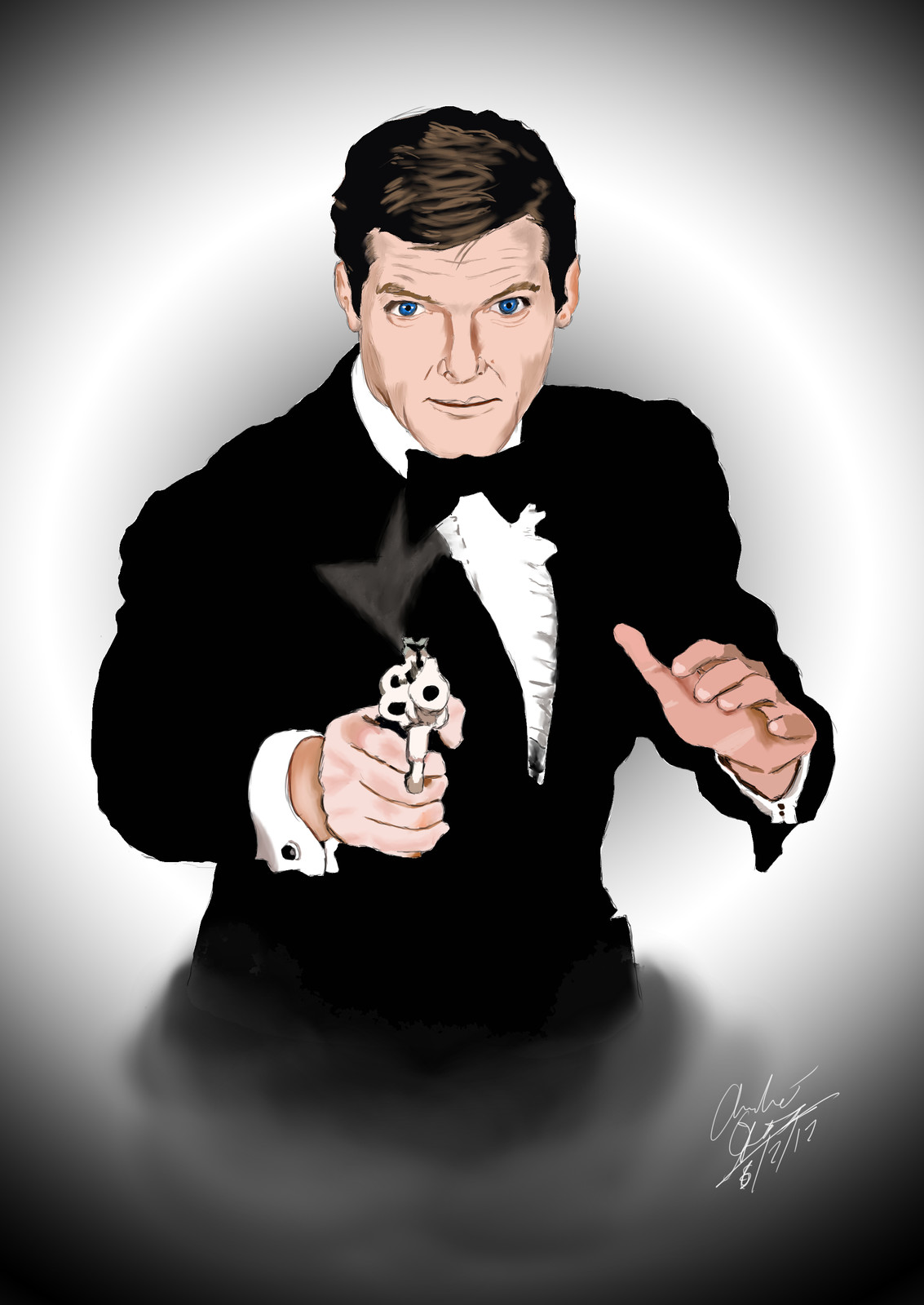 Sir Roger Moore As James Bond Andre Smith Artstation