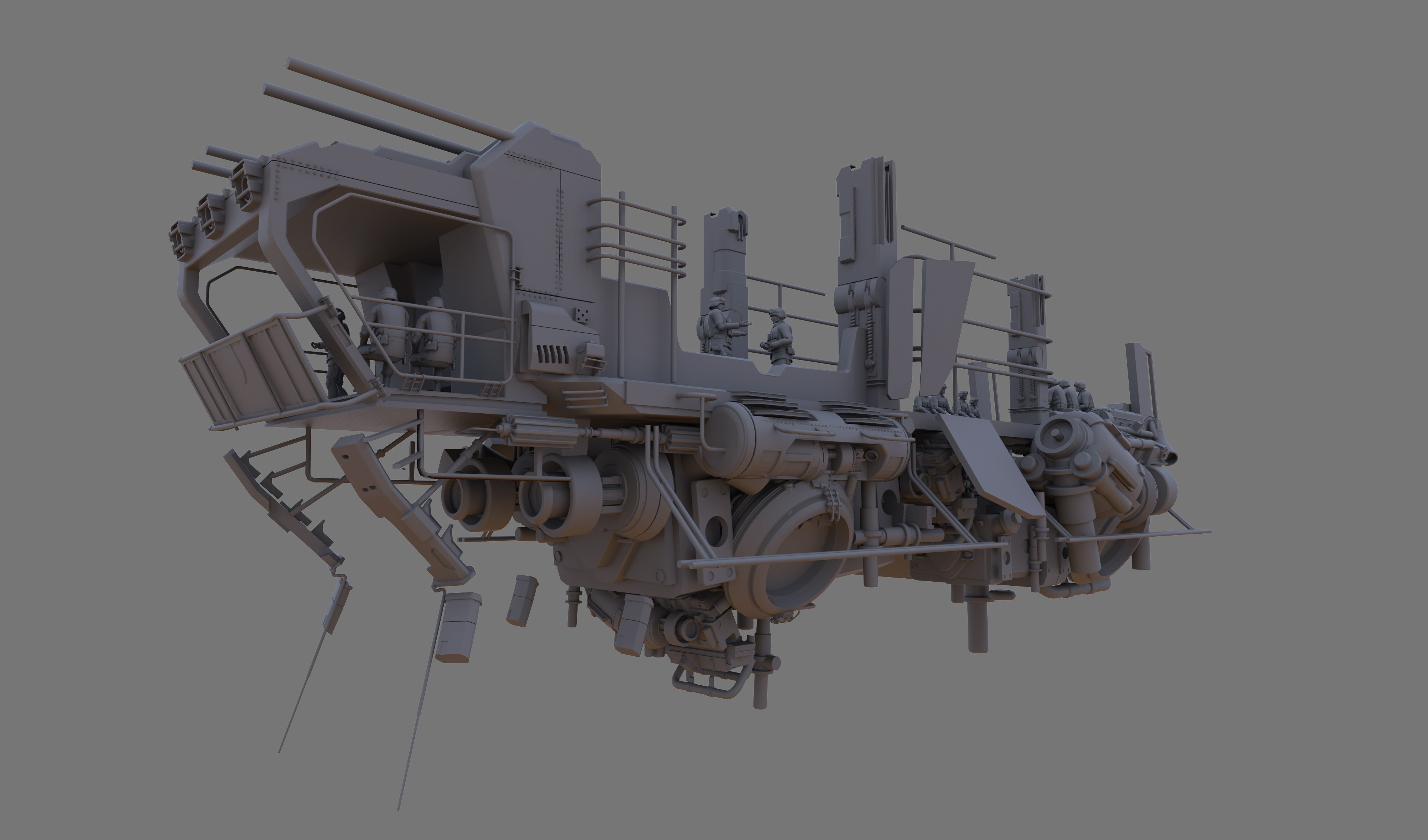 Ship 3D base modelled in Maya