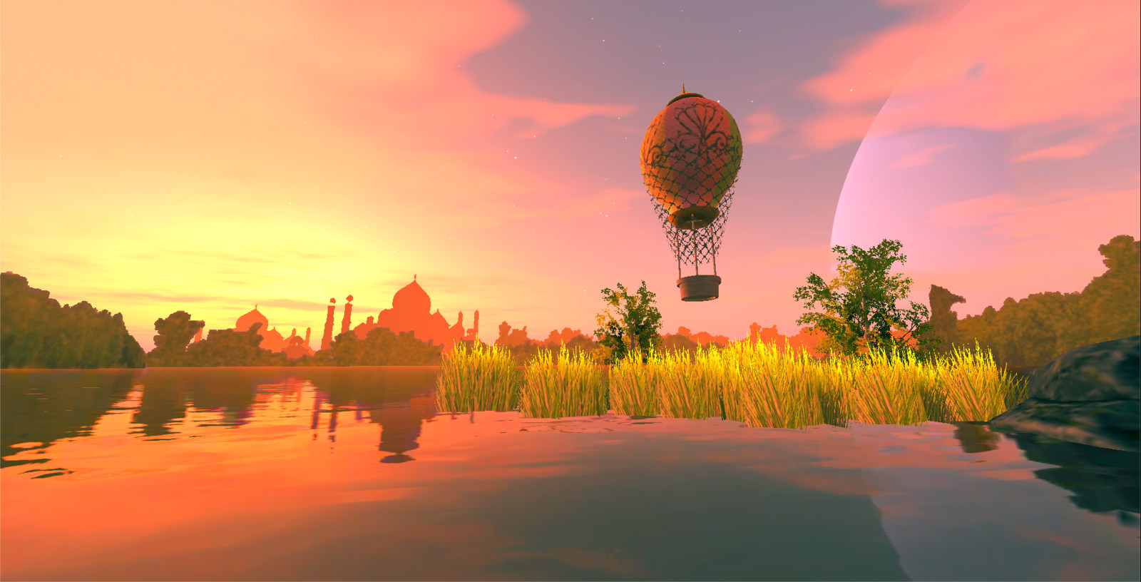 Fantasy lake scene. This scene had the most consistent framerates, if I recall correctly.