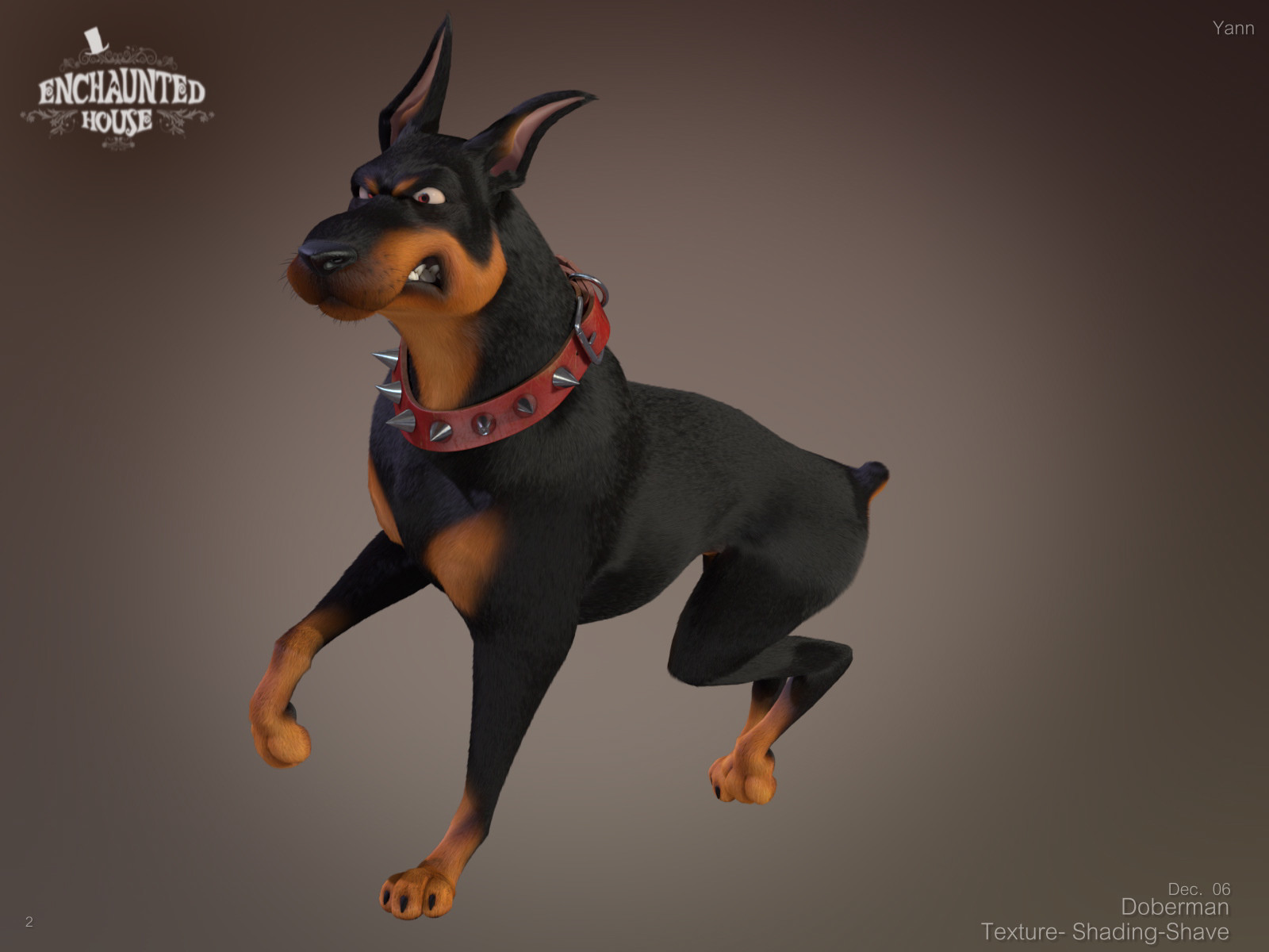 Doberman in cheap house