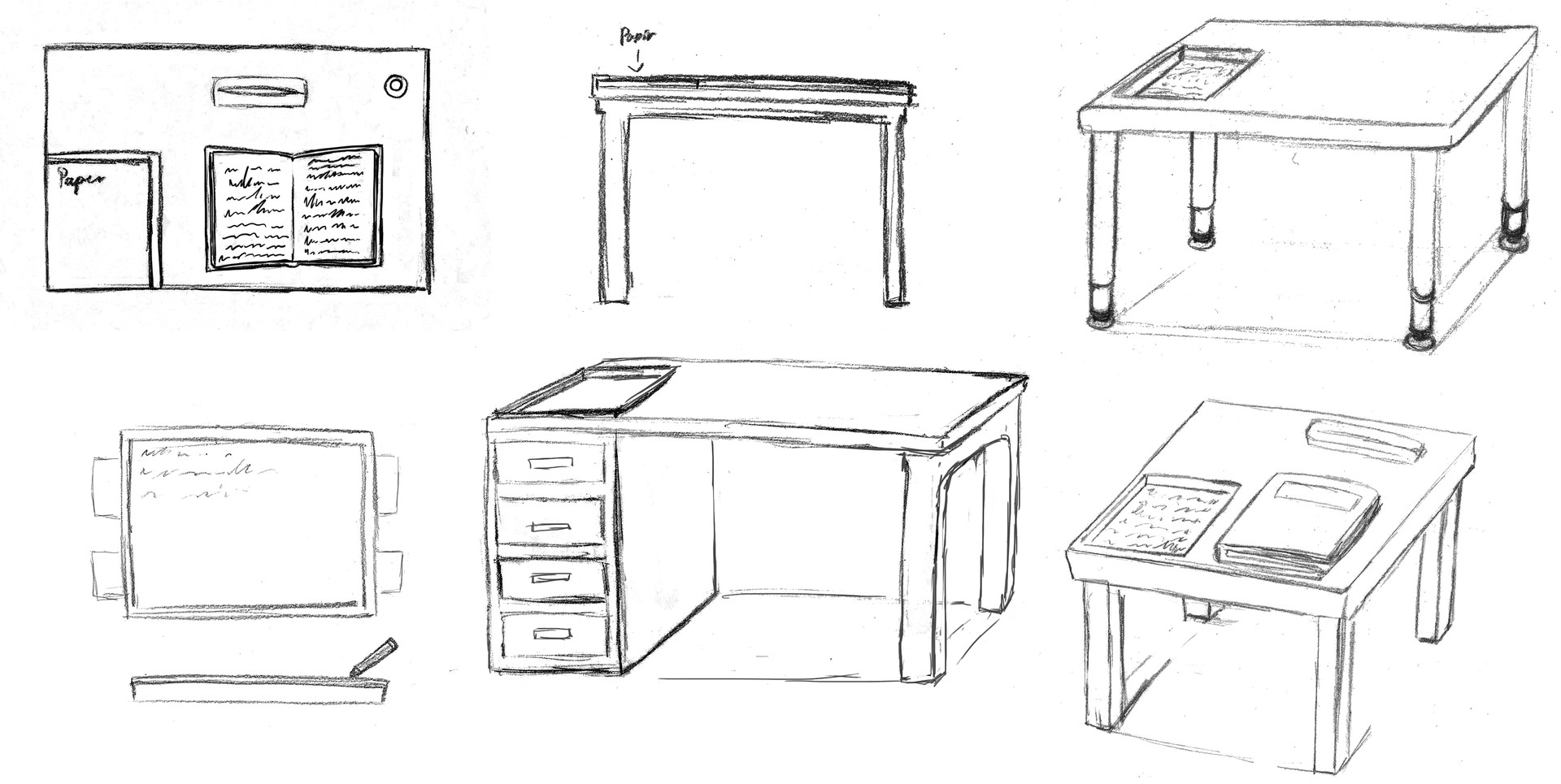 Learn How to Draw a Computer Desk (Furniture) Step by Step : Drawing  Tutorials