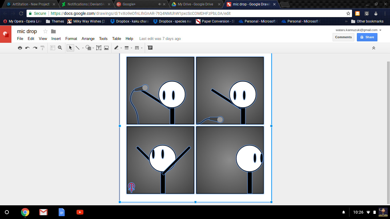 Dissected screenshot in Google Drawings