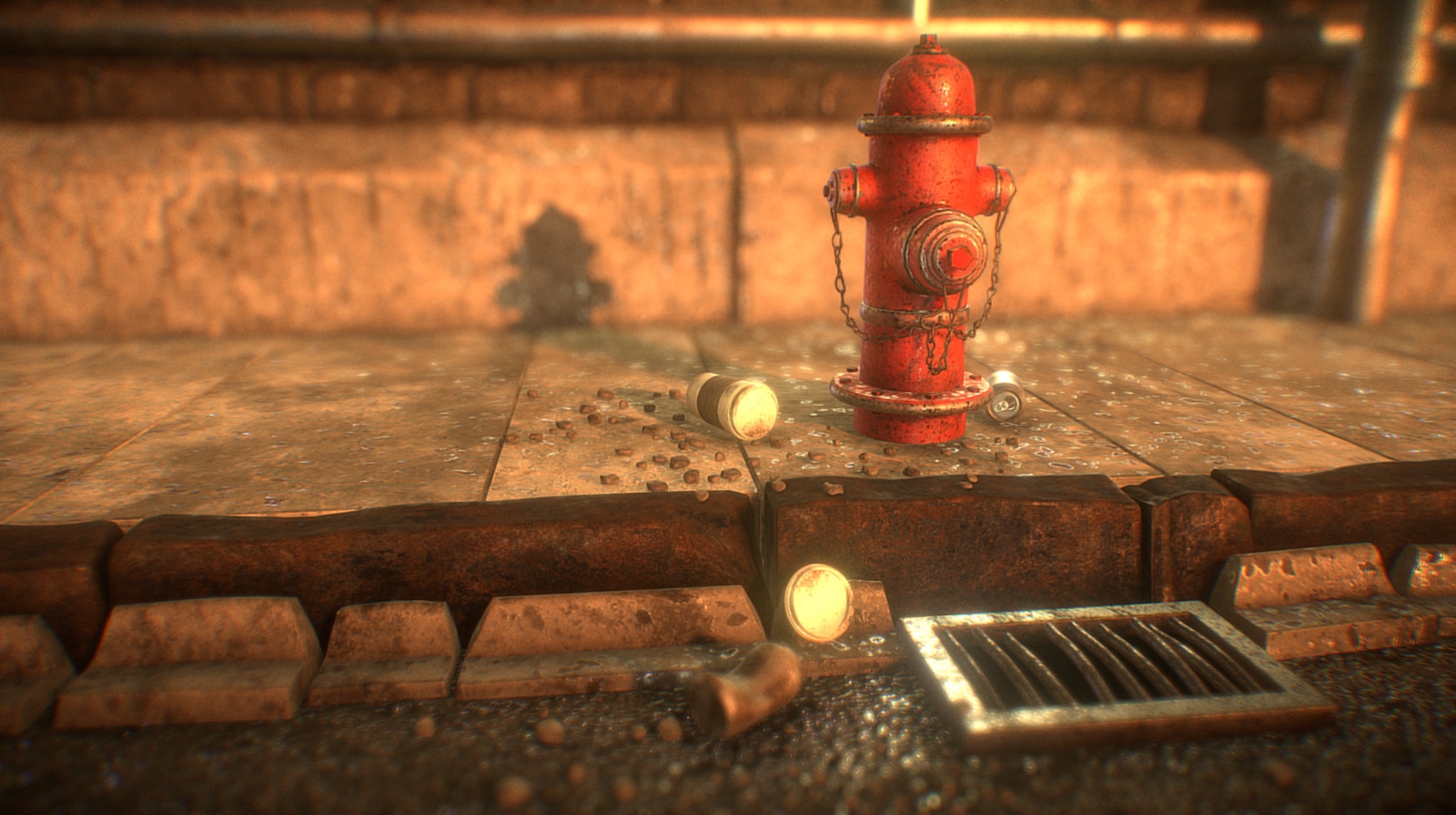 Brian Compton City Sidewalk After A Rainy Sunrise